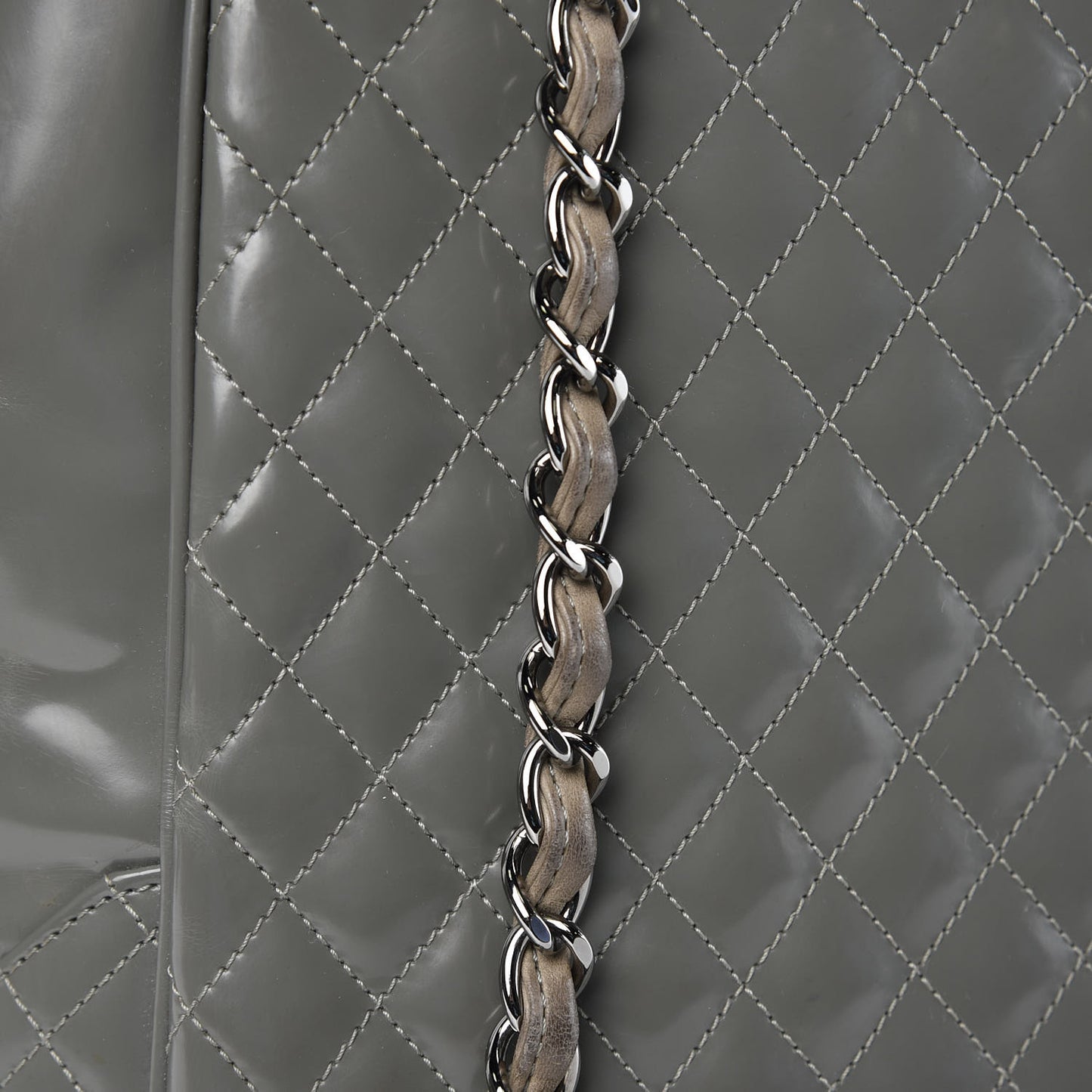 Glazed Calfskin Mademoiselle Lock Kelly Flap Bag Grey