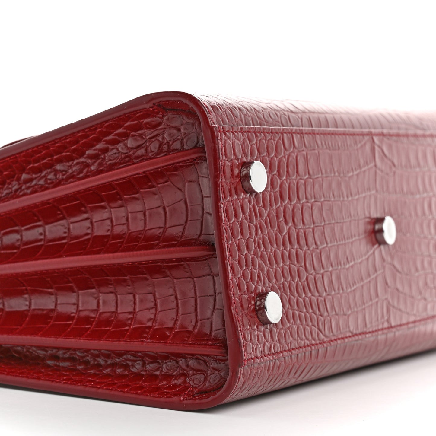 Calfskin Crocodile Embossed Baby Sac De Jour Red