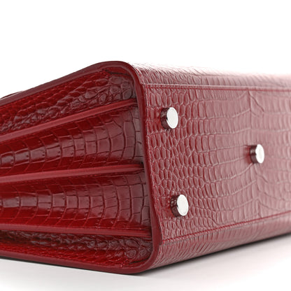 Saint Laurent Calfskin Crocodile Embossed Baby Sac De Jour Red 9 of 12