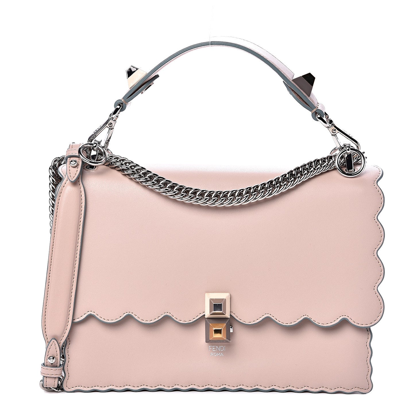 Vitello Liberty Scalloped Studded Kan I Shoulder Bag Soap