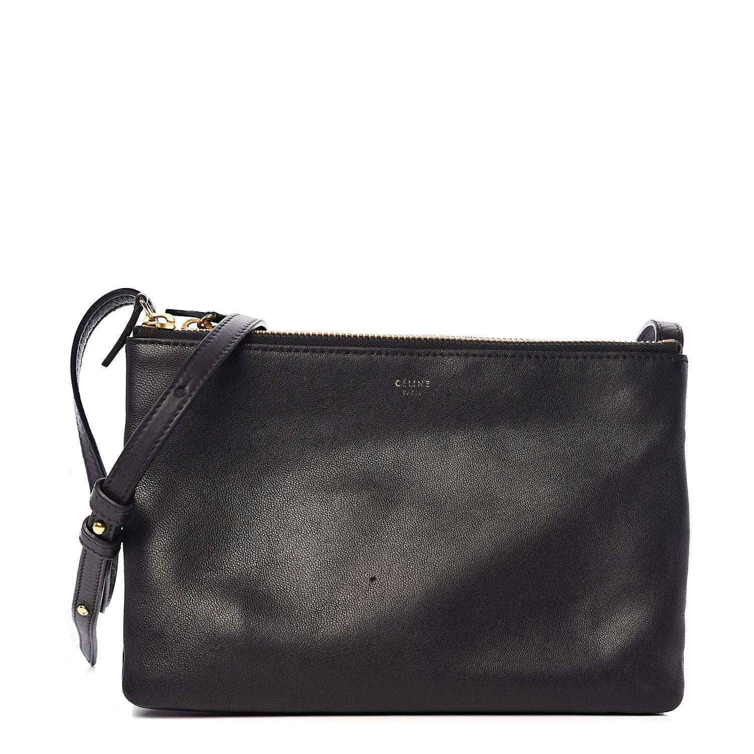 Celine Lambskin Small Trio Crossbody Bag Black 1 of 11
