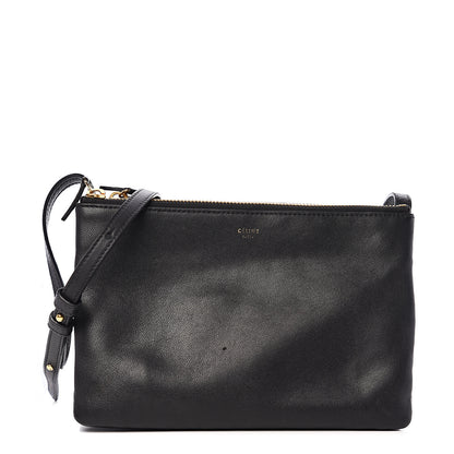 Celine Lambskin Small Trio Crossbody Bag Black 1 of 11