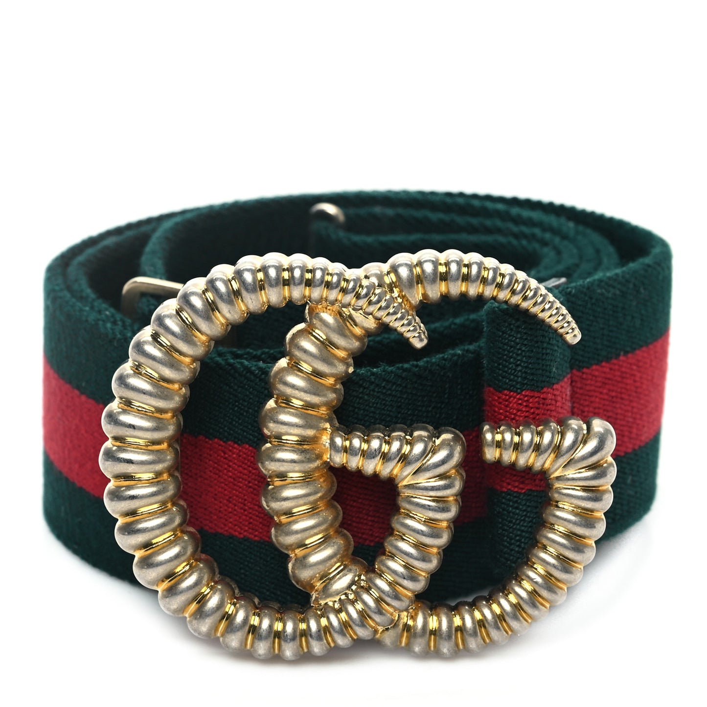 Canvas Torchon Double G Web Belt 90 36 Verde
