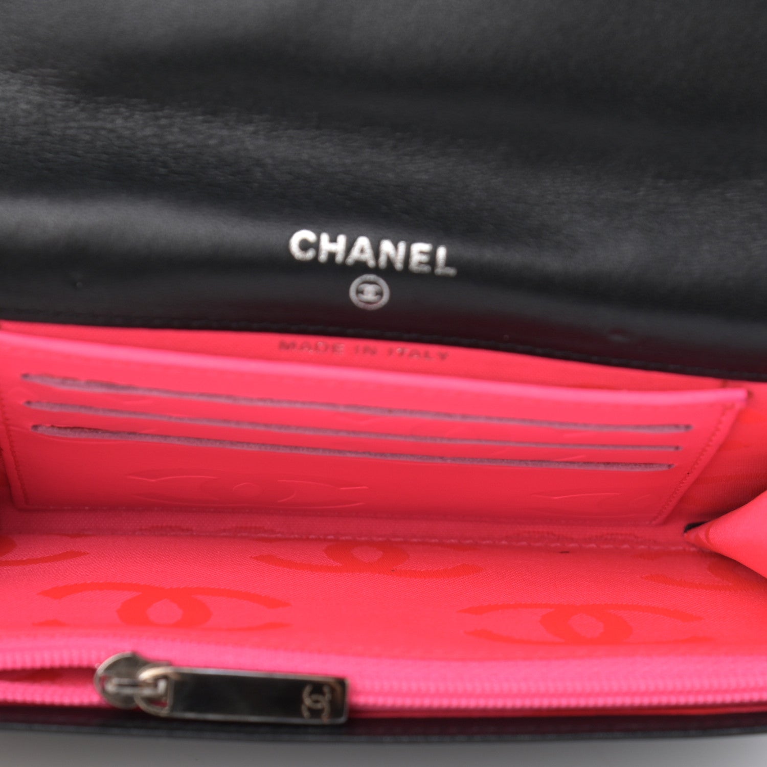 Chanel Calfskin Quilted Cambon Flap Wallet Black White 5 of 11