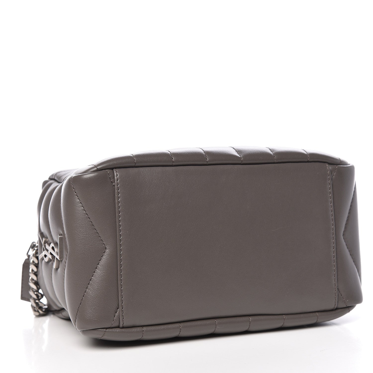 Saint Laurent Calfskin Y Quilted Monogram Small Loulou Bowling Bag Earth 4 of 10