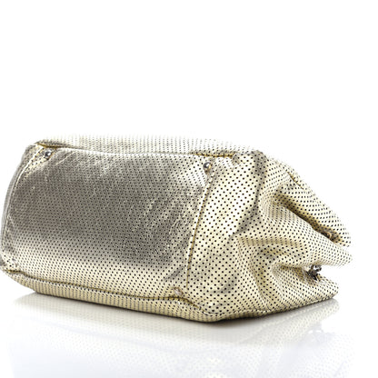 Chanel Metallic Calfskin Perforated Large Drill Accordion Flap Gold 7 of 14