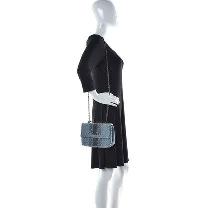 Bottega Veneta Nappa Ayers Embroidered Intrecciato Baby Olimpia Shoulder Bag Blue 2 of 13