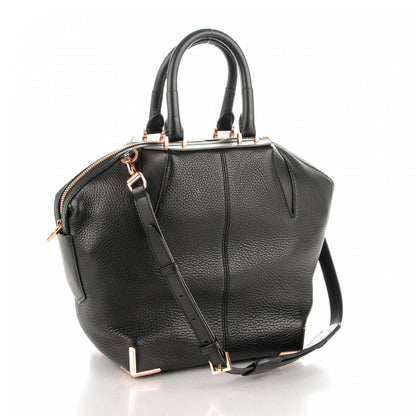 Alexander Wang Pebbled Calfskin Small Emile Soft Black Rose Gold Hardware 3 of 8