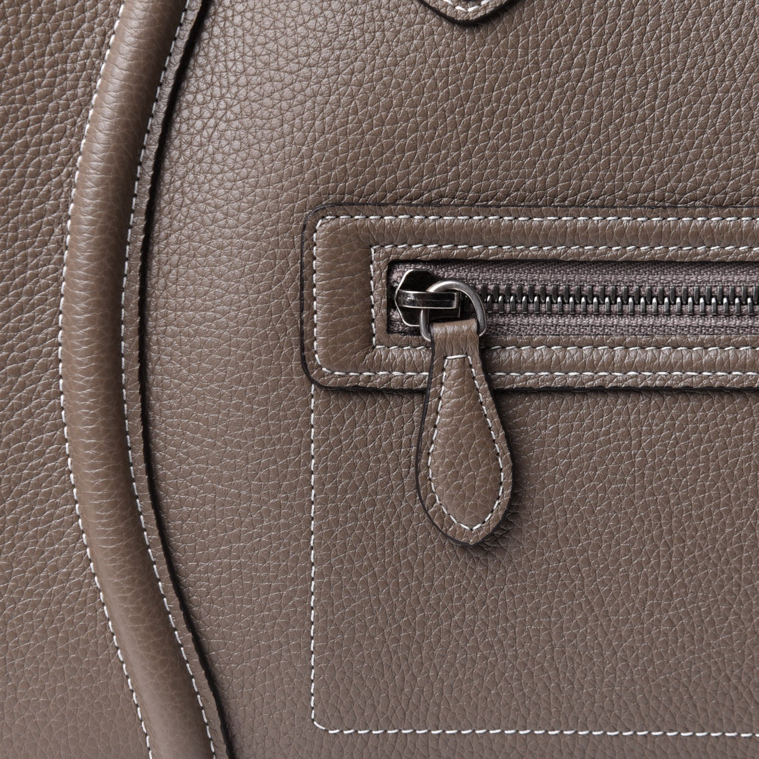Celine Drummed Calfskin Mini Luggage Souris 8 of 12