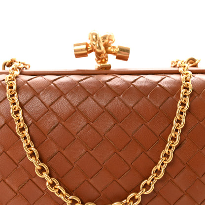 Bottega Veneta Nappa Intrecciato Chain Knot Clutch Caramel 7 of 9