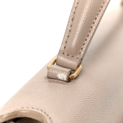 Saint Laurent Grain de Poudre Medium Classic Monogram Cassandra Top Handle Dark Beige 12 of 12
