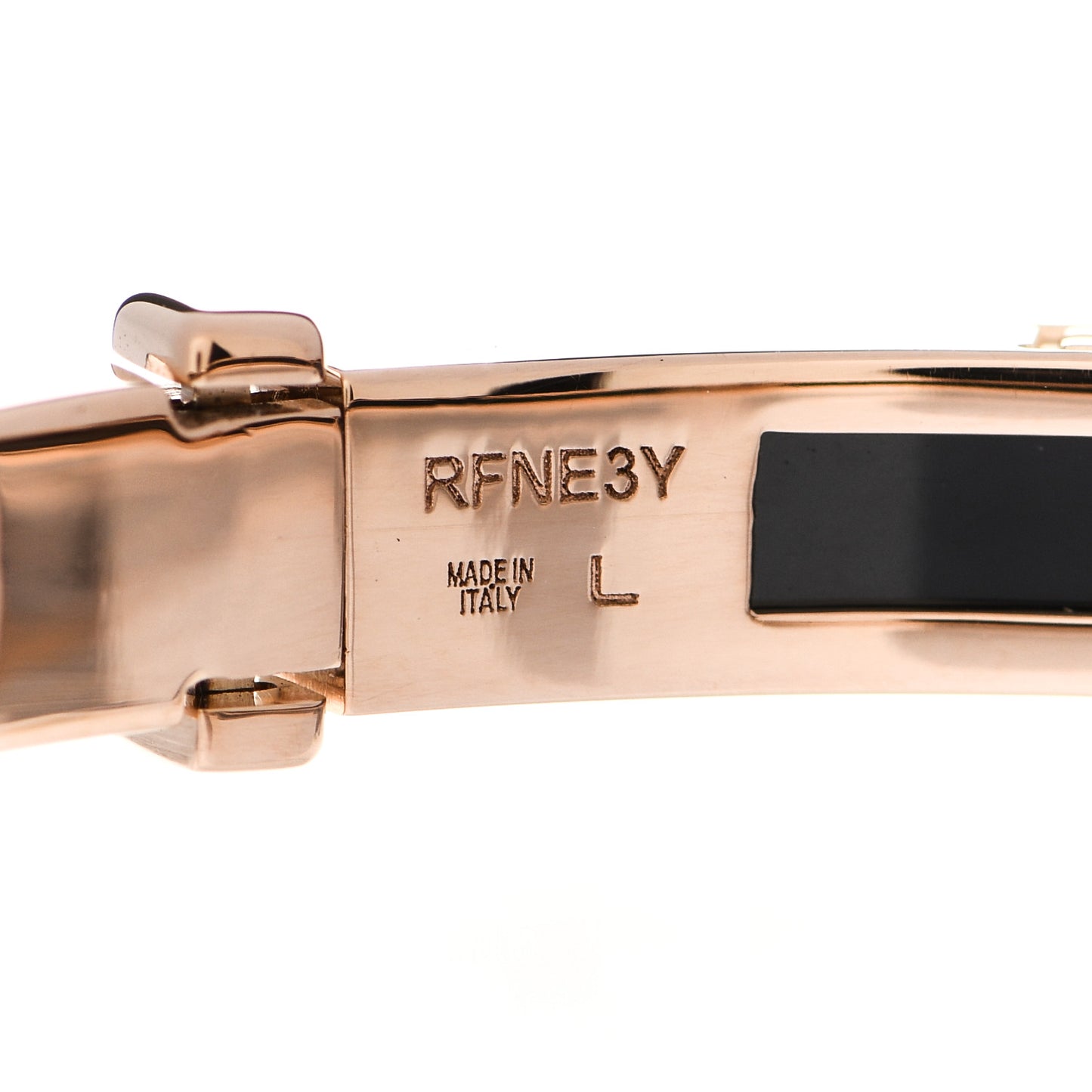 18K Rose Gold Black Ceramic B.Zero1 Bangle Bracelet L