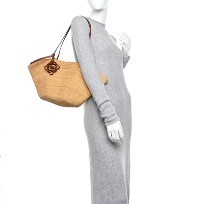 Loewe Calfskin Raffia Paulas Ibiza Small Basket Tote Bag Natural Tan 2 of 11