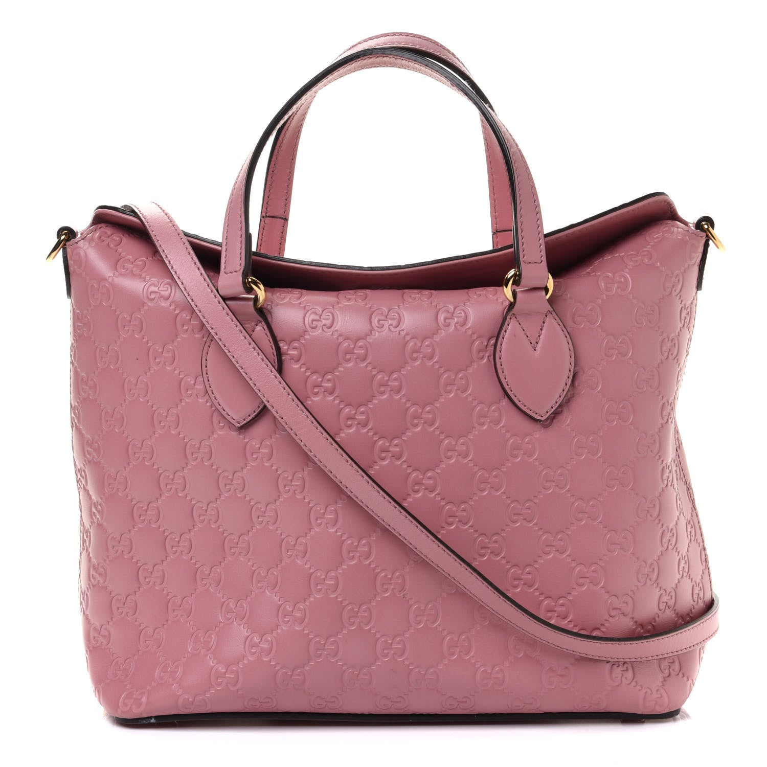 Gucci Guccissima Signature Linea A Foldover Tote Rose Baby Candy 1 of 11