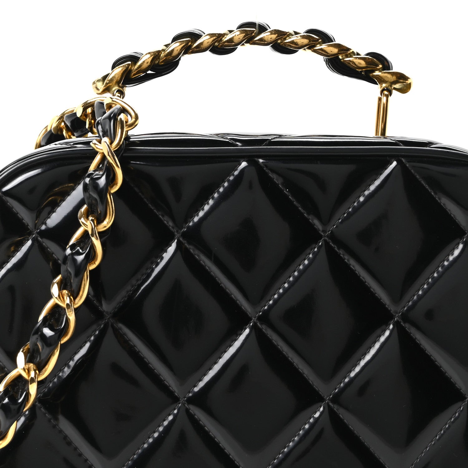 Chanel Patent Quilted Vanity Case Black 8 of 10