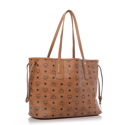 MCM Visetos Medium Liz Reversible Shopper Tote Cognac 4 of 9