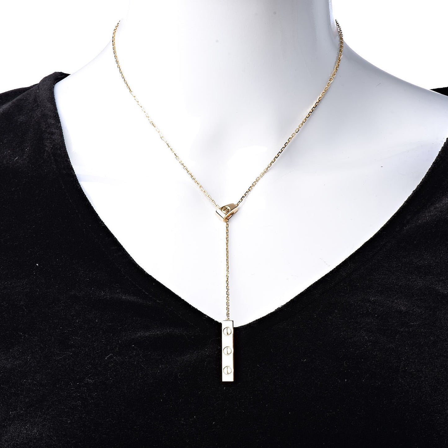 18K Yellow Gold LOVE Lariat Necklace