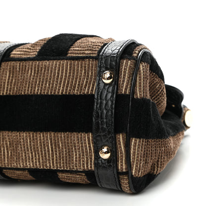 Fendi Velvet Crocodile Embossed Pequin Magic Bag Black 9 of 9