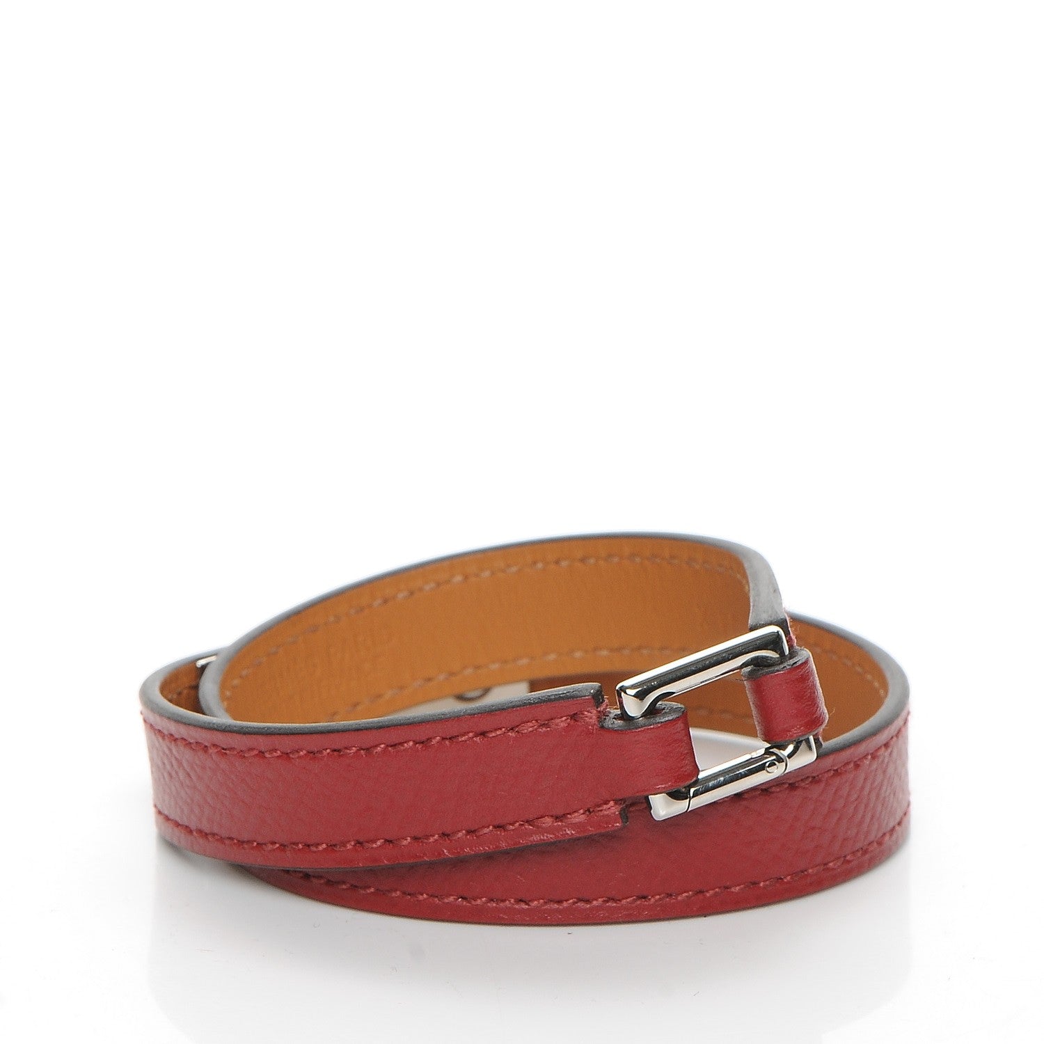 Hermes Epsom Rivale Double Tour Bracelet S Rouge Grenat 3 of 8