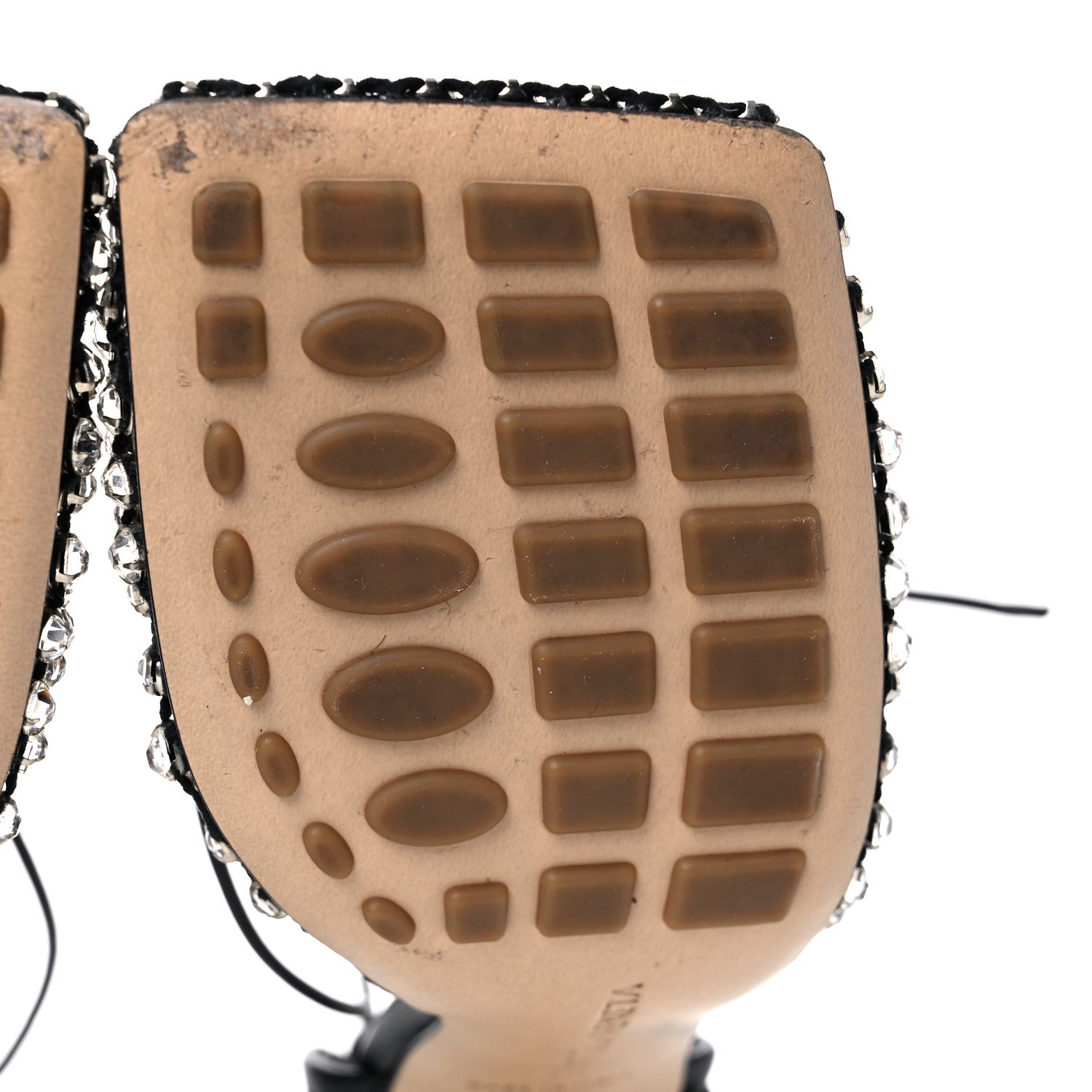 Bottega Veneta Mesh Nappa Crystal Embellished Sparkle Stretch Ankle Tie Sandals 36 Black 7 of 10