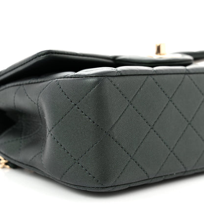 Chanel Iridescent Lambskin Quilted Mini Top Handle Rectangular Flap Dark Green 9 of 10