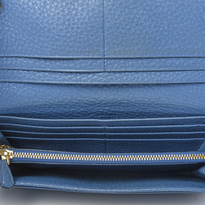 Prada Vitello Phenix Continental Flap Wallet Cobalto 7 of 9