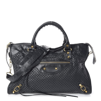 Balenciaga Agneau Laser Cut Cross Classic Gold Hardware City Grey 1 of 15
