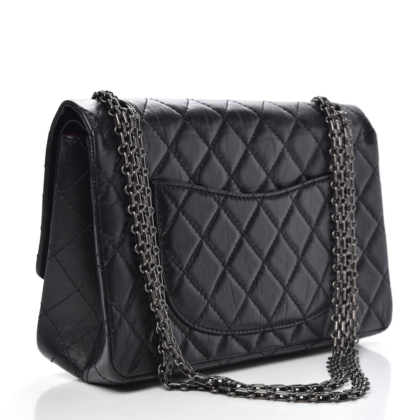 Aged Calfskin Quilted 2.55 Reissue 226 Flap Black