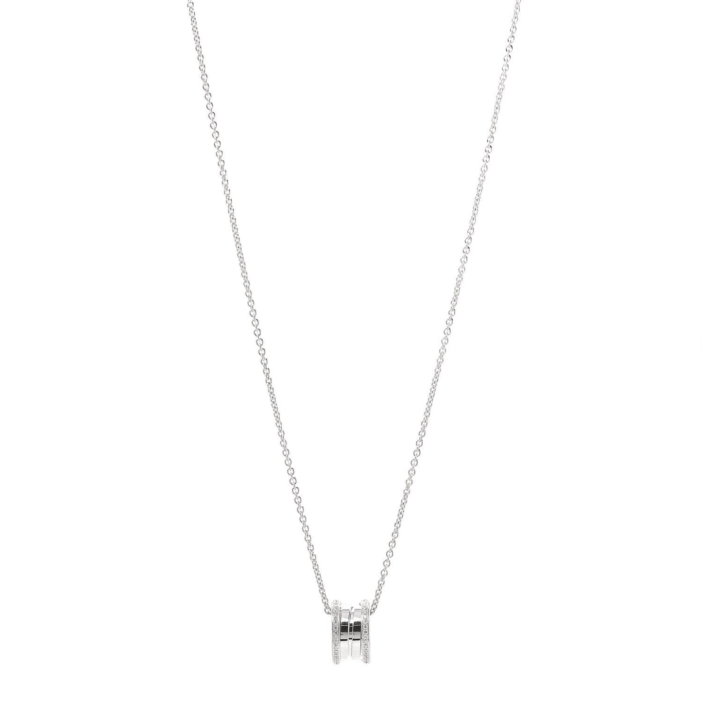 18K White Gold Diamond B.Zero1 Pendant Necklace