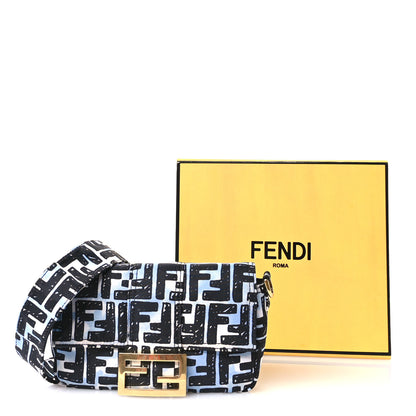 Fendi X JOSHUA VIDES Nylon FF Cloudy Mini Belt Baguette Bag White Celeste Black 11 of 11