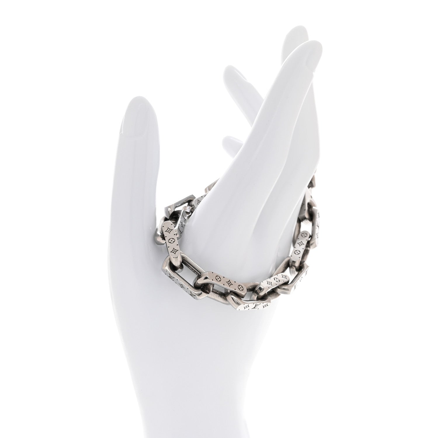Louis Vuitton Monogram Chain Bracelet L Silver 2 of 4