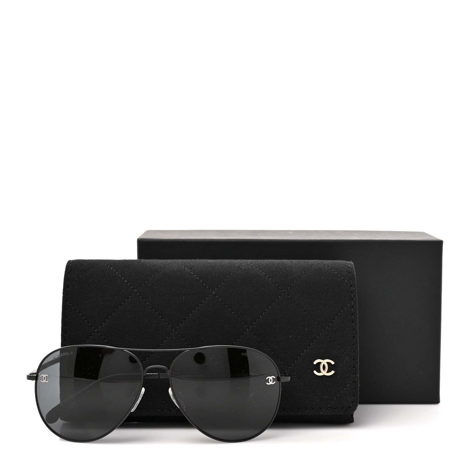 Chanel Metal Polarized Pilot Winter Sunglasses 4189-T-Q Black 7 of 7