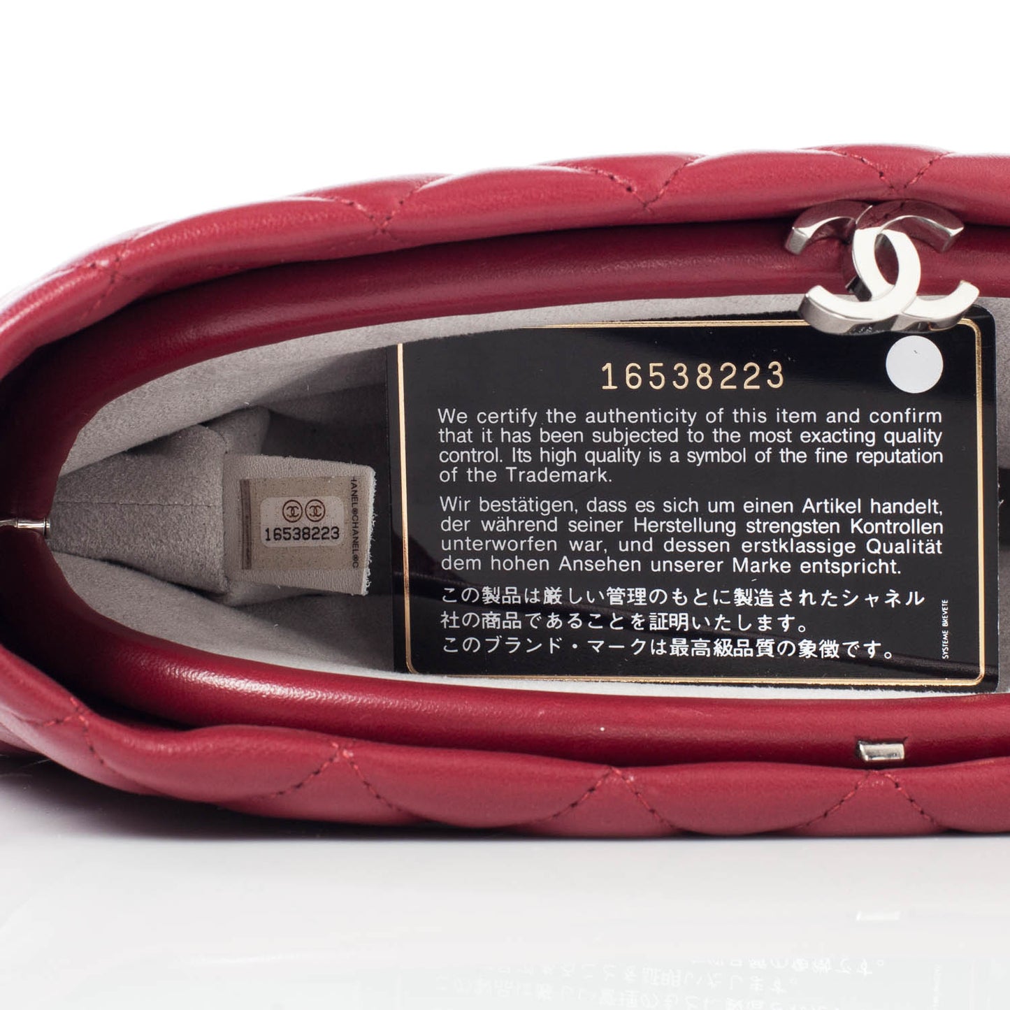 Lambskin Quilted Clutch Red