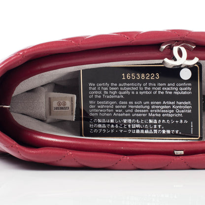 Chanel Lambskin Quilted Clutch Red 6 of 9