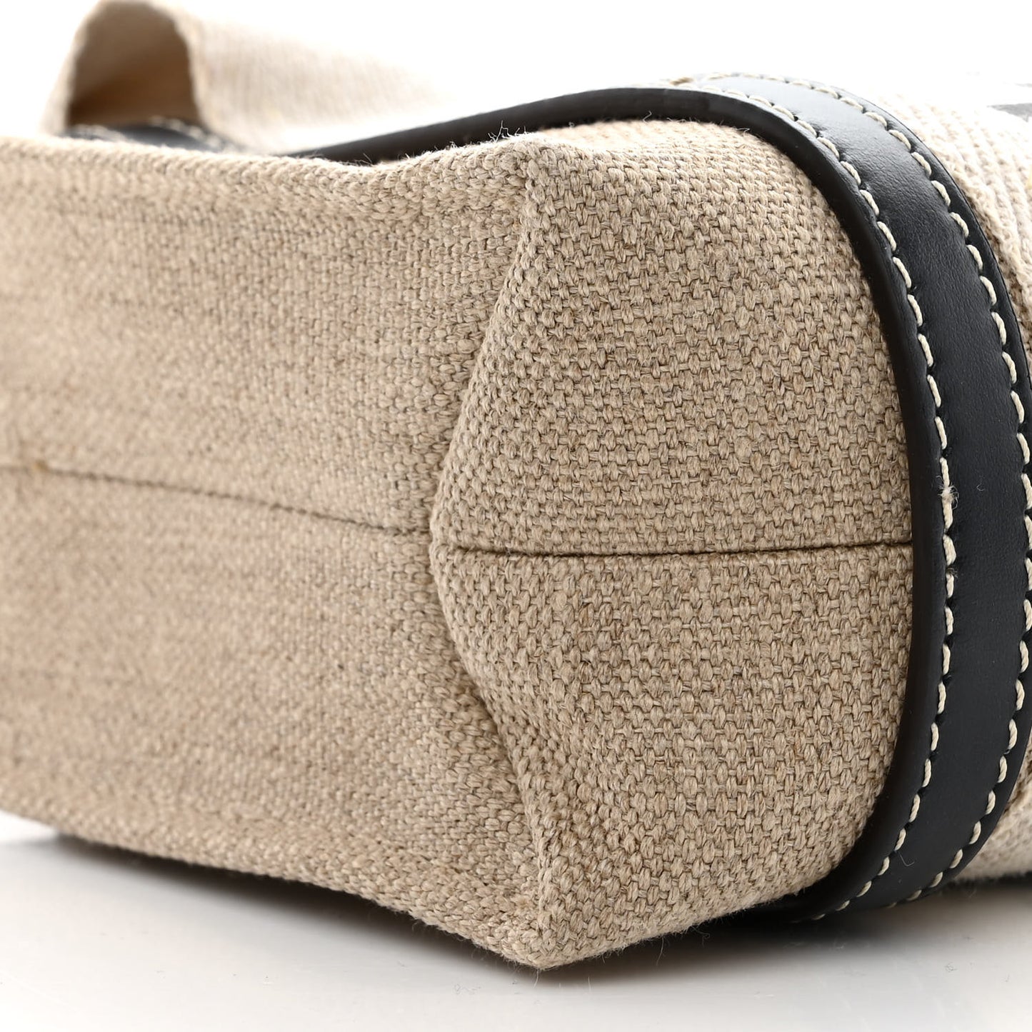 Cotton Calfskin Mini Woody Ribbon Tote White Blue