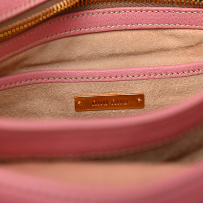 Miu Miu Goatskin Madras Shopping Tote Rosa 6 of 9