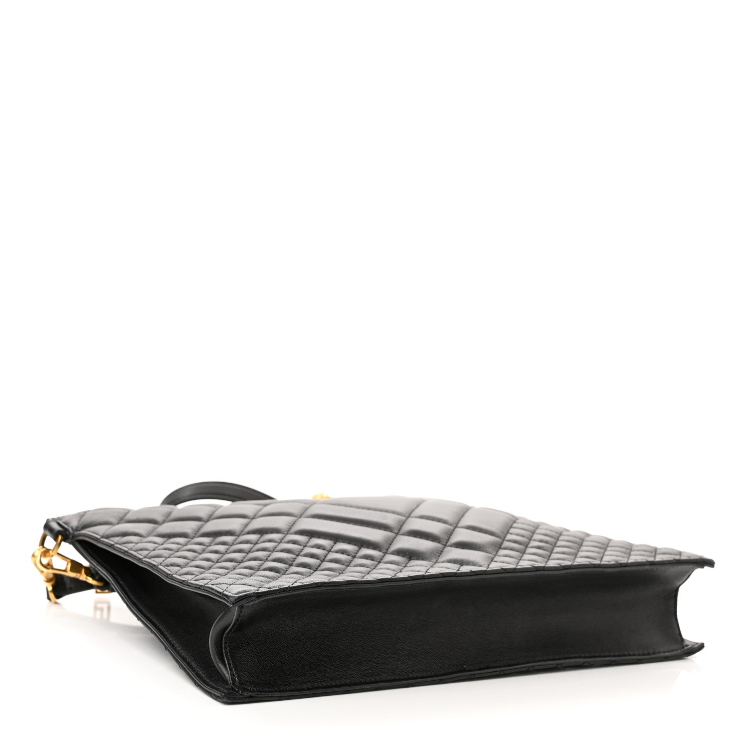 Versace Calfskin Quilted Large Tribute Icon Crossbody Pouch Black 4 of 9