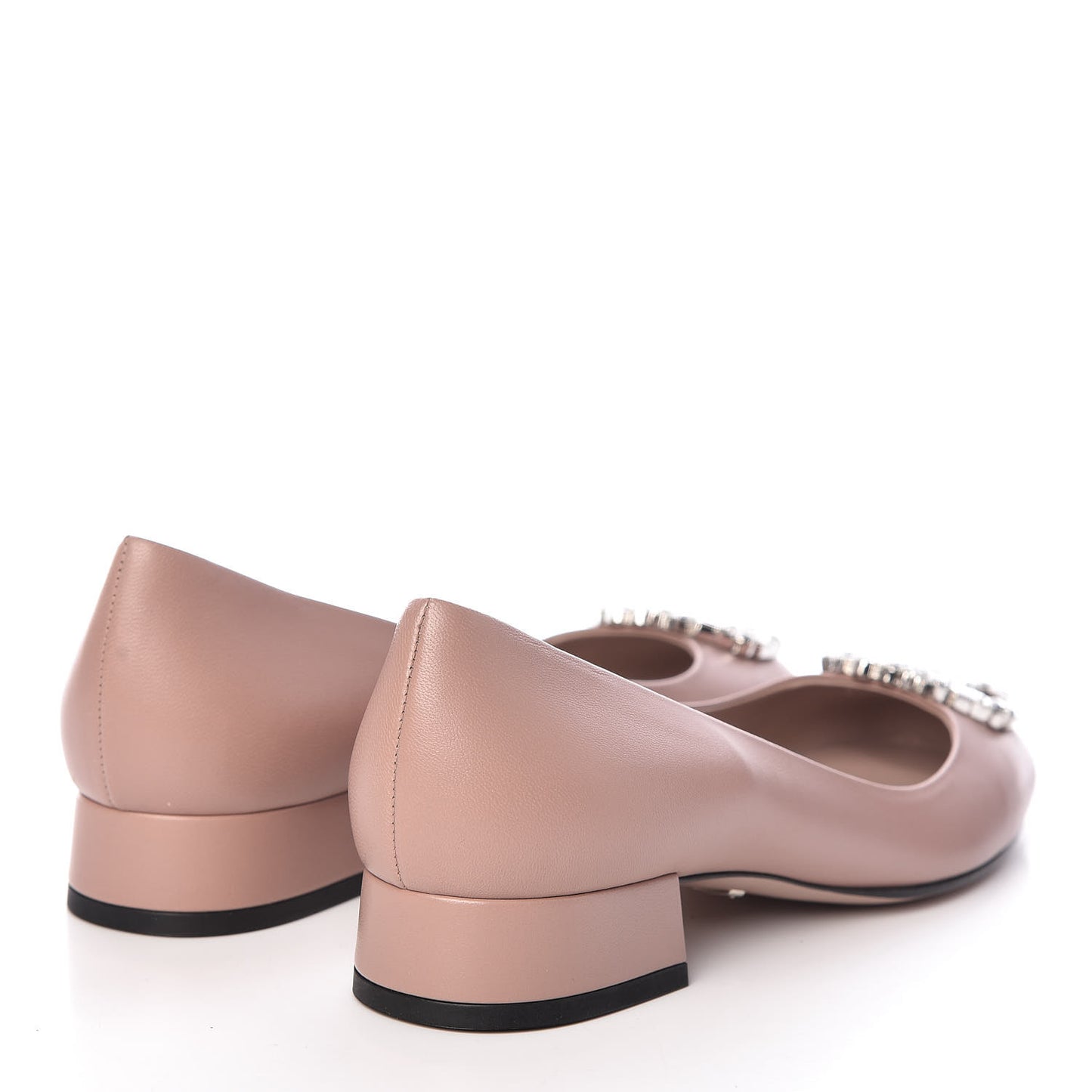 Nappa Crystal Interlocking G Low Heel Pumps 36.5 Dark Cipria