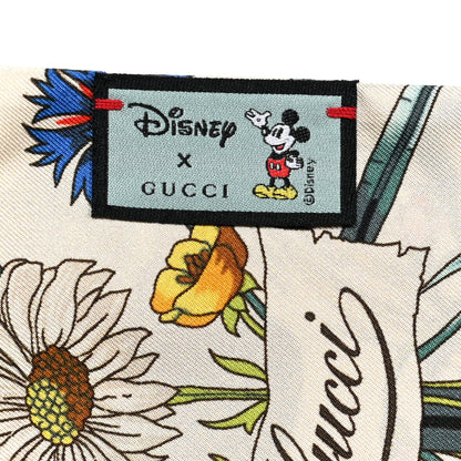 Gucci X DISNEY Silk Twill Mickey Lac Neck Bow Scarf Ivory Blue 3 of 4