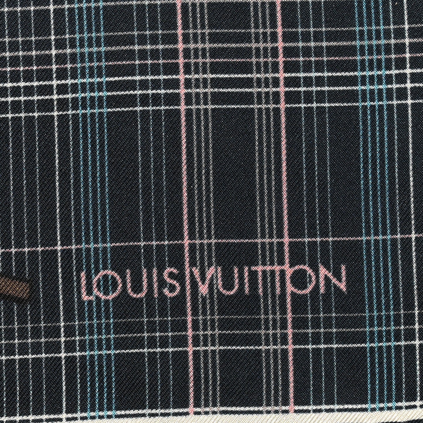 Silk Monogram Plaid Pocket Square Scarf