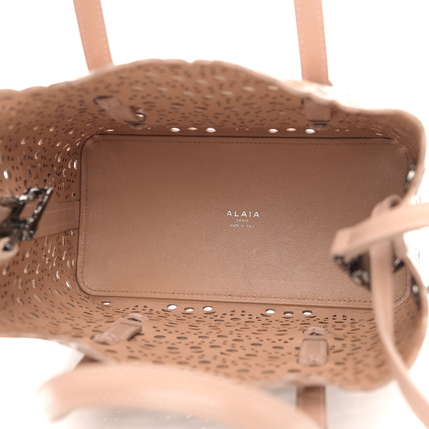 Alaia Lux Calfskin Vienne Wave Mina 20 Bag Sable 6 of 10