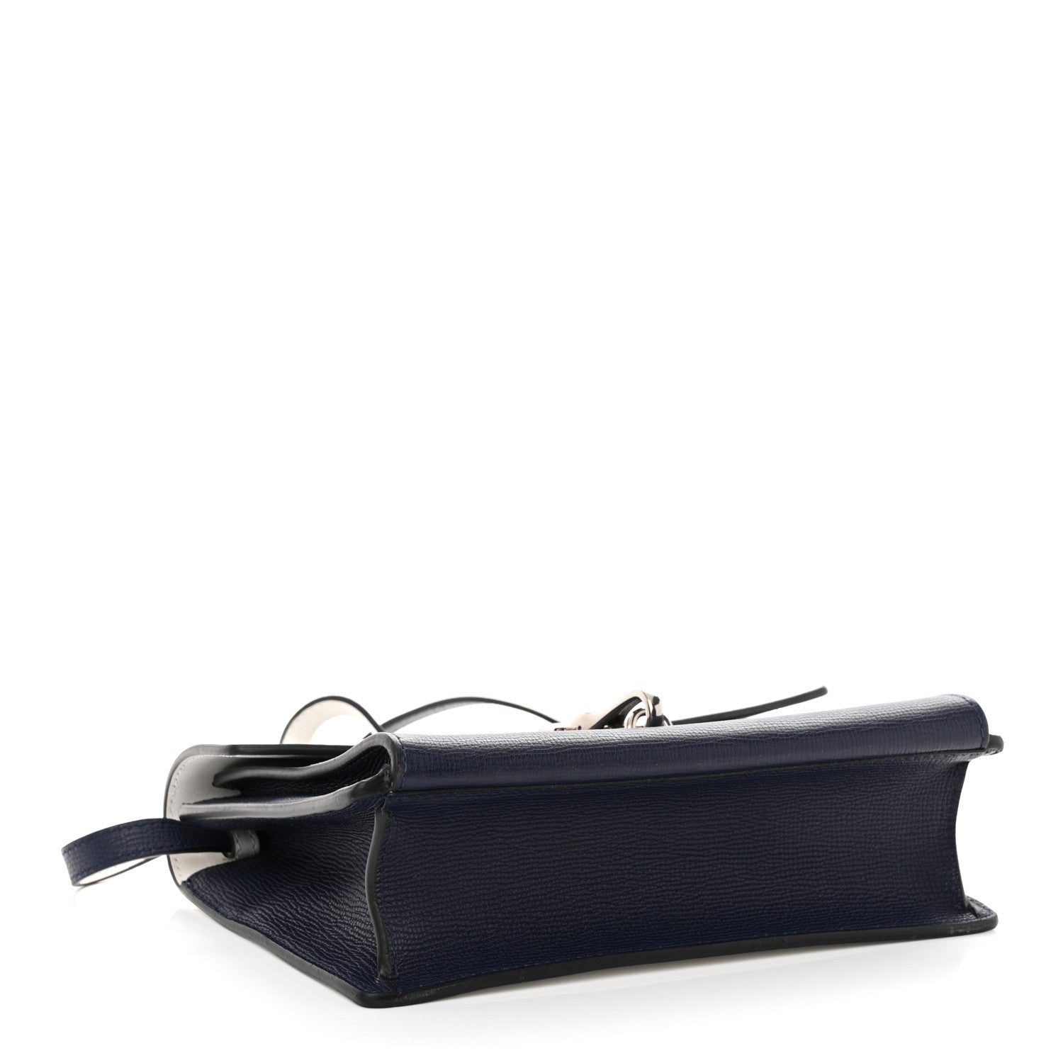 Burberry Derby Calfskin Bi-Color Small Macken Crossbody Bag Navy White 4 of 11