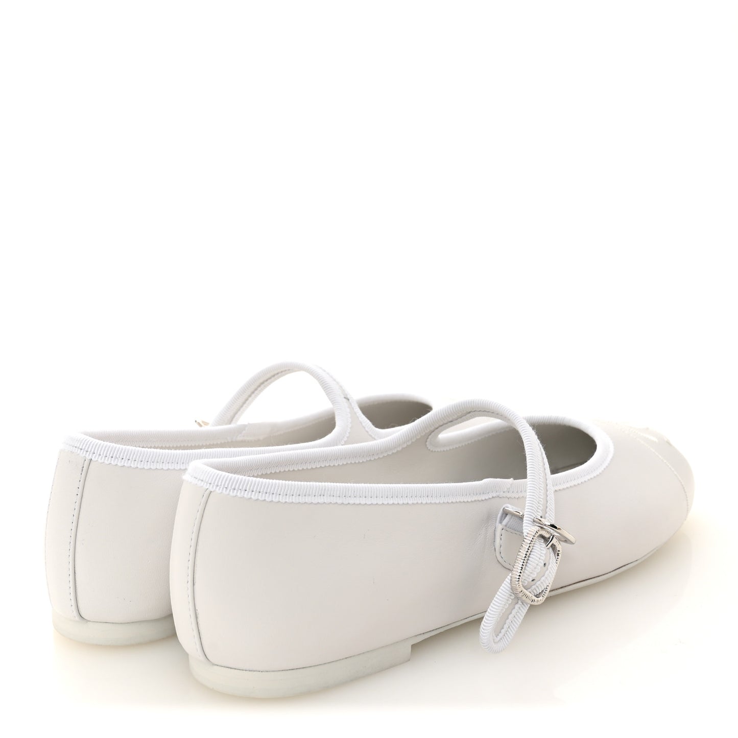 Lambskin Mary Jane Flats 39.5 White