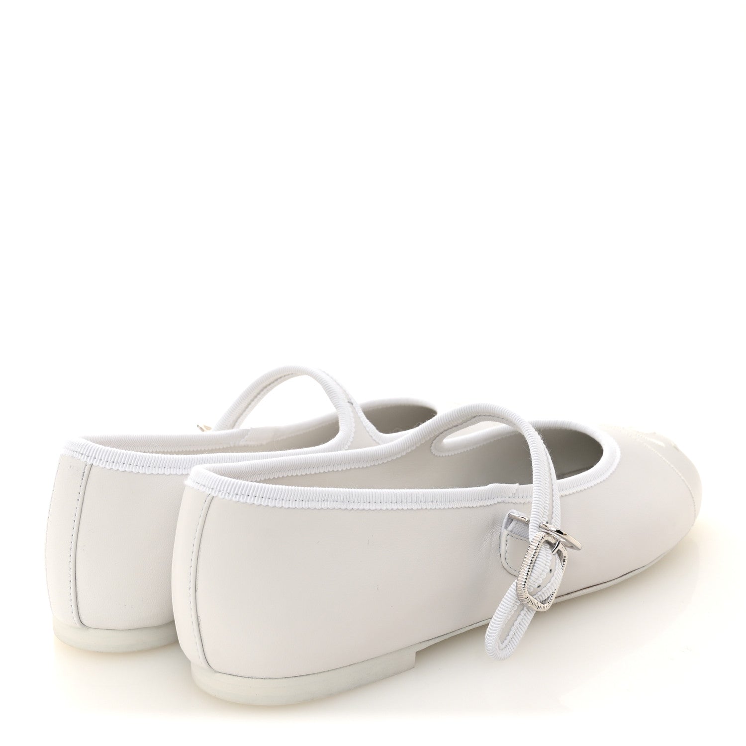Chanel Lambskin Mary Jane Flats 39.5 White 5 of 9