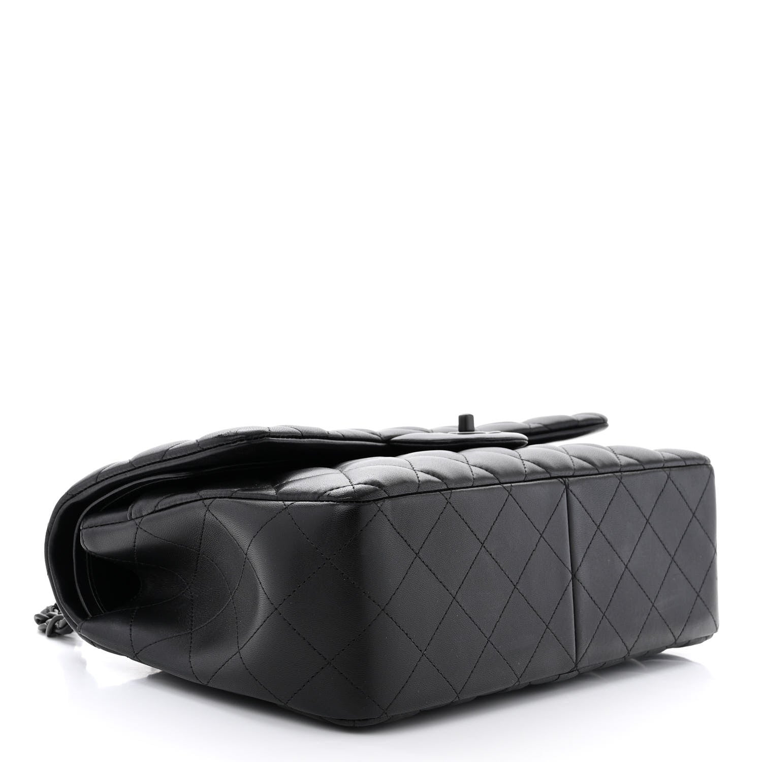 Chanel Lambskin Quilted Jumbo Double Flap So Black 4 of 15