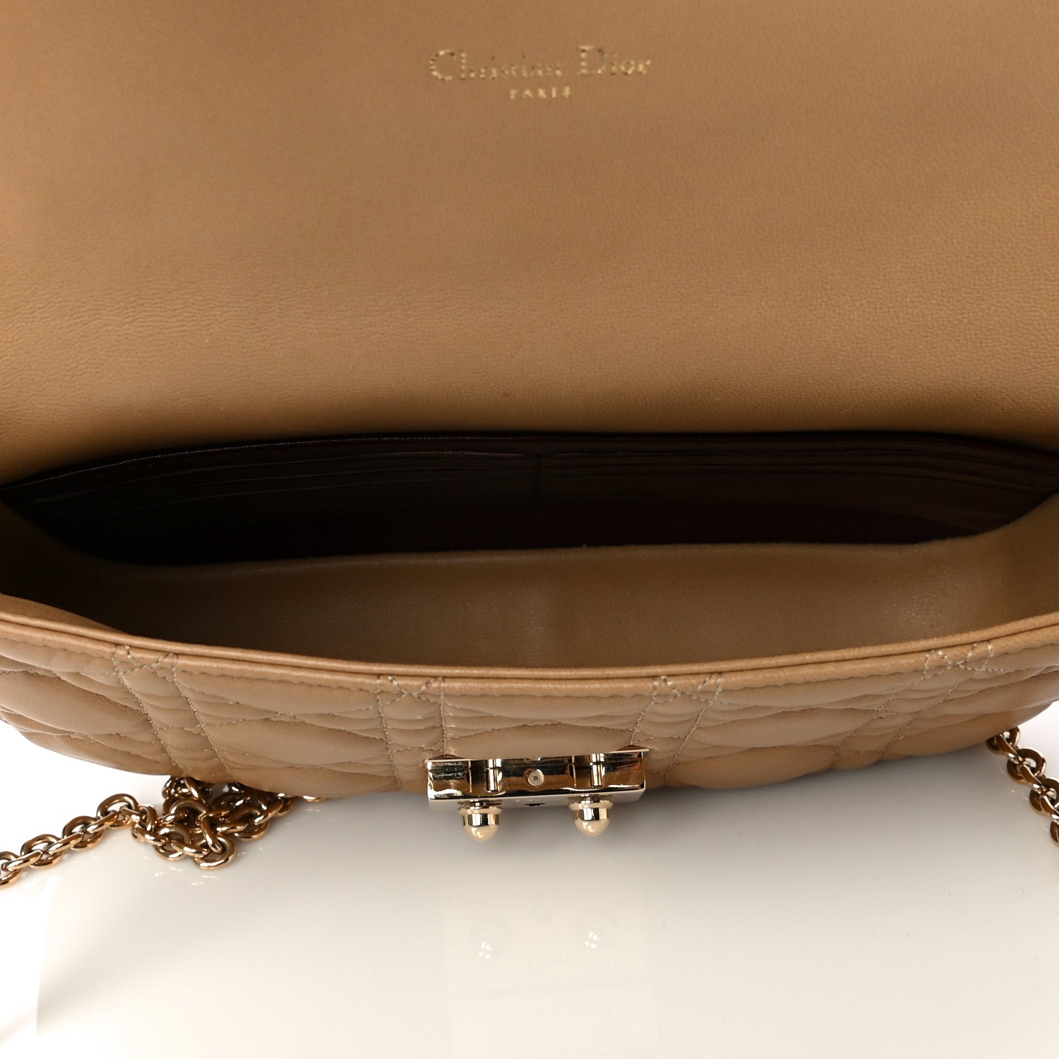 Christian Dior Lambskin Cannage Miss Dior Promenade Pouch Beige 6 of 10