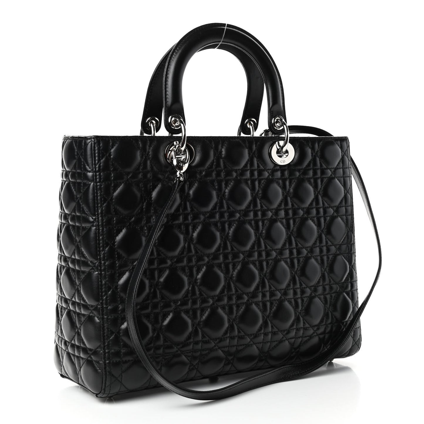 Lambskin Cannage Large Lady Dior Black