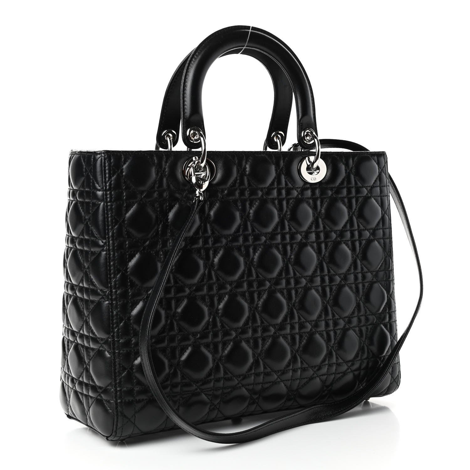 Christian Dior Lambskin Cannage Large Lady Dior Black 2 of 9