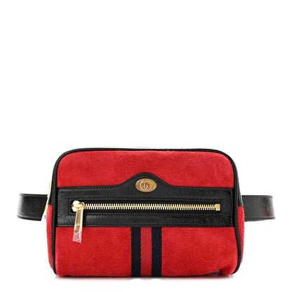 Gucci Suede Small Ophidia Belt Bag 85 34 Hibiscus Red 1 of 11