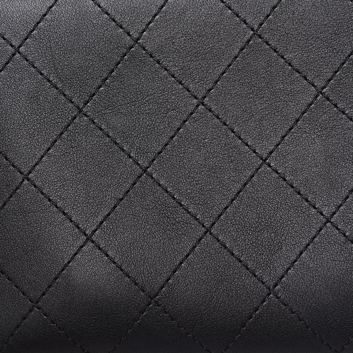 Calfskin Stitched Large Flap Black